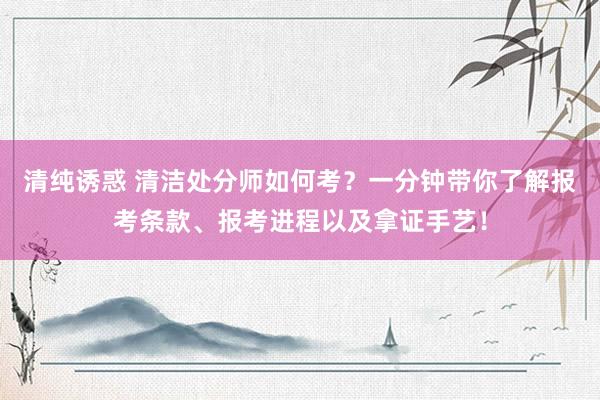 清纯诱惑 清洁处分师如何考？一分钟带你了解报考条款、报考进程以及拿证手艺！