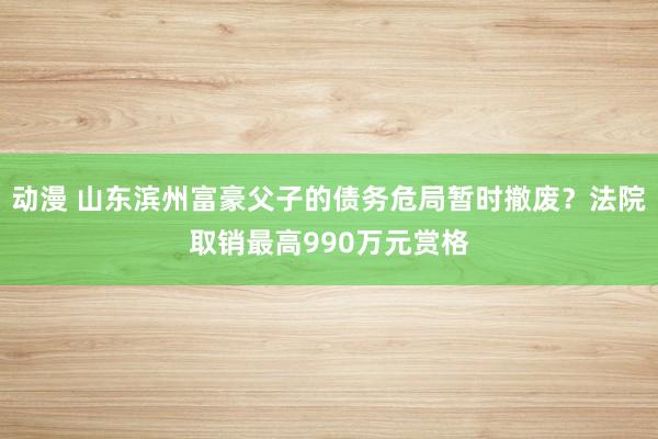 动漫 山东滨州富豪父子的债务危局暂时撤废？法院取销最高990万元赏格