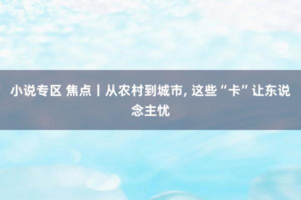 小说专区 焦点丨从农村到城市, 这些“卡”让东说念主忧