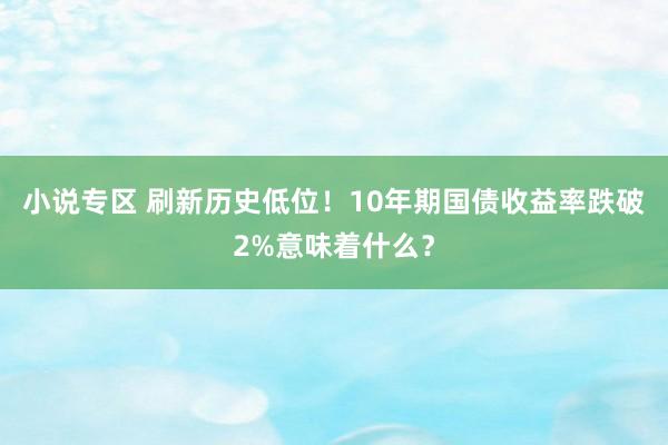 小说专区 刷新历史低位！10年期国债收益率跌破2%意味着什么？