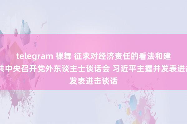 telegram 裸舞 征求对经济责任的看法和建议 中共中央召开党外东谈主士谈话会 习近平主握并发表进击谈话