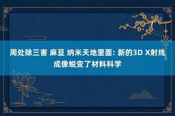 周处除三害 麻豆 纳米天地里面: 新的3D X射线成像蜕变了材料科学