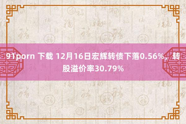 91porn 下载 12月16日宏辉转债下落0.56%，转股溢价率30.79%
