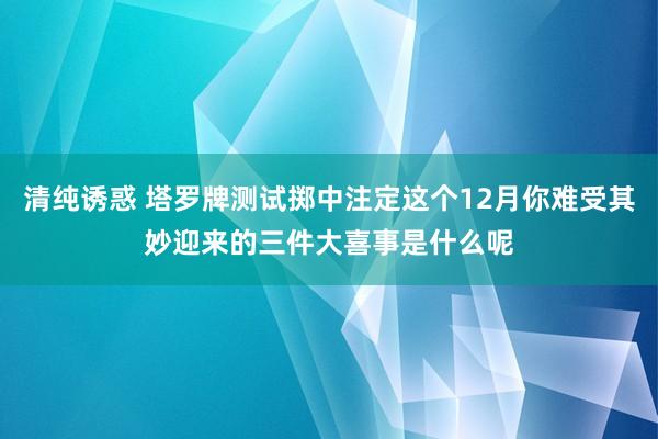 清纯诱惑 塔罗牌测试掷中注定这个12月你难受其妙迎来的三件大喜事是什么呢