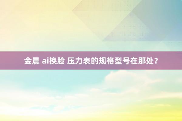 金晨 ai换脸 压力表的规格型号在那处？
