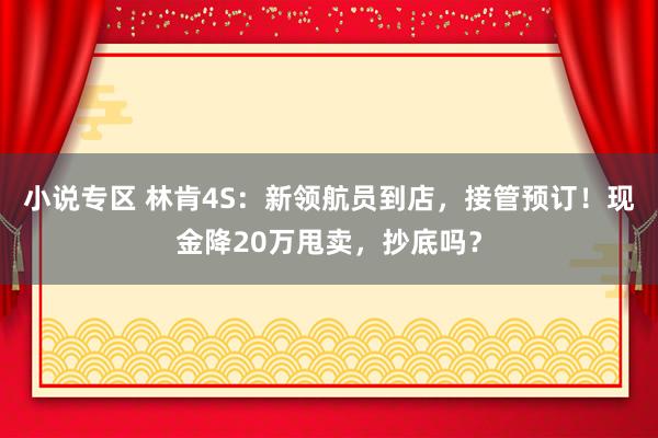小说专区 林肯4S：新领航员到店，接管预订！现金降20万甩卖，抄底吗？