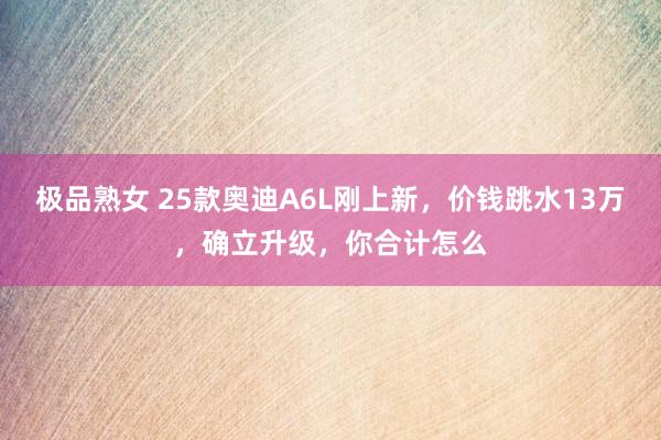 极品熟女 25款奥迪A6L刚上新，价钱跳水13万，确立升级，你合计怎么
