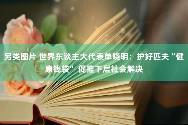 另类图片 世界东谈主大代表单晓明：护好匹夫“健康钱袋” 促推下层社会解决