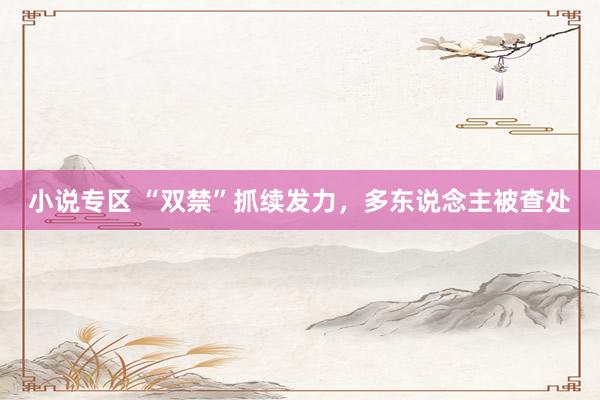 小说专区 “双禁”抓续发力，多东说念主被查处