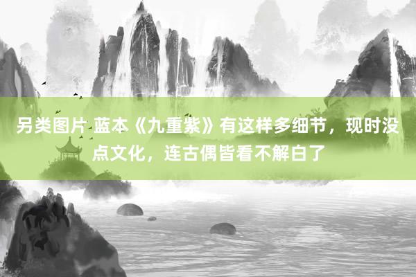 另类图片 蓝本《九重紫》有这样多细节，现时没点文化，连古偶皆看不解白了