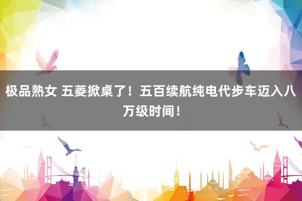 极品熟女 五菱掀桌了！五百续航纯电代步车迈入八万级时间！