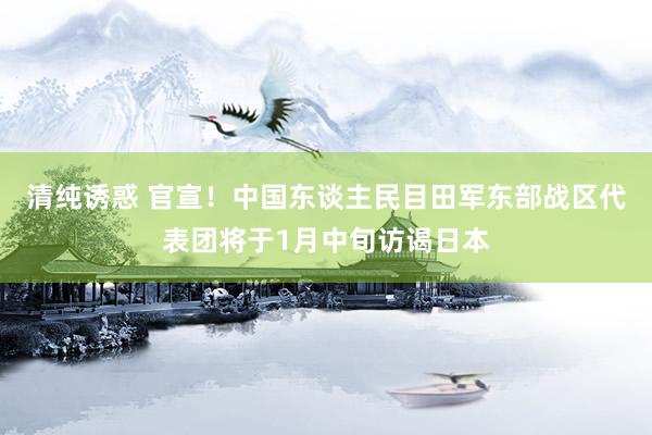 清纯诱惑 官宣！中国东谈主民目田军东部战区代表团将于1月中旬访谒日本
