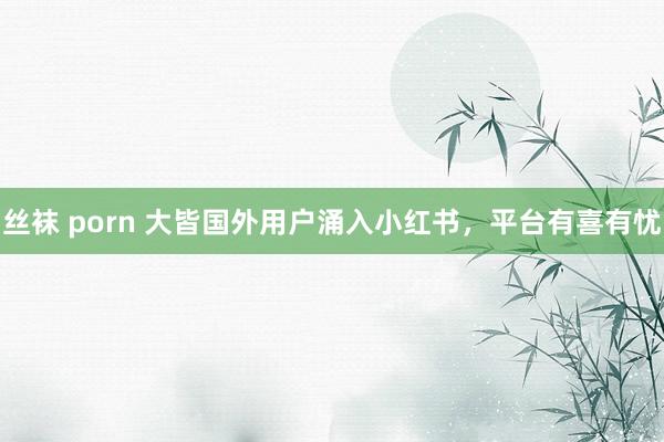 丝袜 porn 大皆国外用户涌入小红书，平台有喜有忧