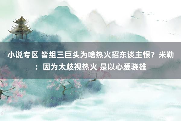 小说专区 皆组三巨头为啥热火招东谈主恨？米勒：因为太歧视热火 是以心爱骁雄