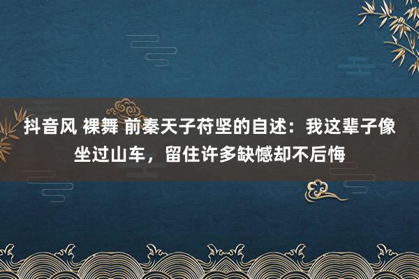 抖音风 裸舞 前秦天子苻坚的自述：我这辈子像坐过山车，留住许多缺憾却不后悔