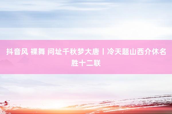 抖音风 裸舞 问址千秋梦大唐丨冷天题山西介休名胜十二联
