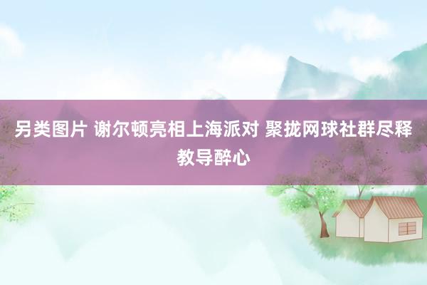 另类图片 谢尔顿亮相上海派对 聚拢网球社群尽释教导醉心