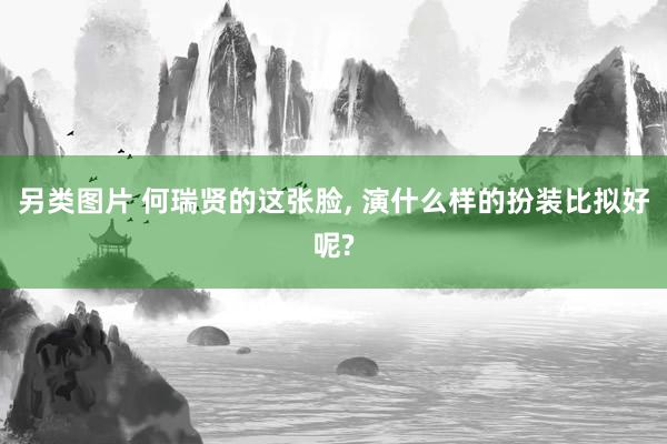 另类图片 何瑞贤的这张脸, 演什么样的扮装比拟好呢?