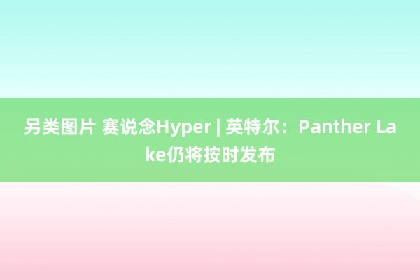 另类图片 赛说念Hyper | 英特尔：Panther Lake仍将按时发布