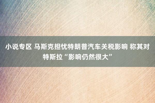 小说专区 马斯克担忧特朗普汽车关税影响 称其对特斯拉“影响仍然很大”