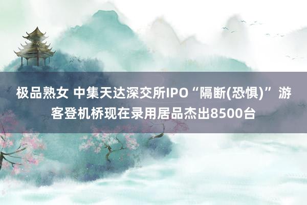 极品熟女 中集天达深交所IPO“隔断(恐惧)” 游客登机桥现在录用居品杰出8500台