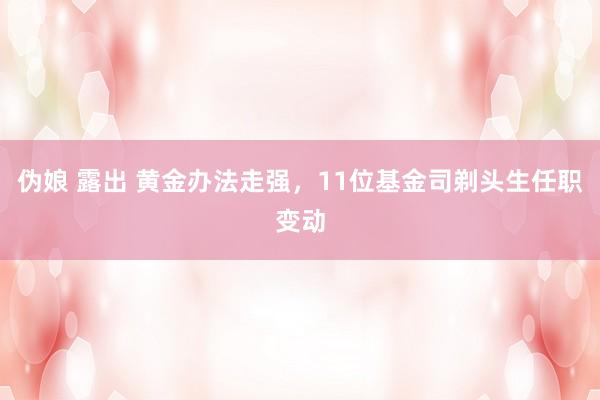 伪娘 露出 黄金办法走强，11位基金司剃头生任职变动