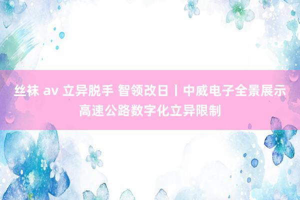 丝袜 av 立异脱手 智领改日丨中威电子全景展示高速公路数字化立异限制