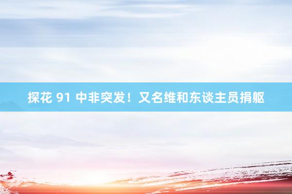 探花 91 中非突发！又名维和东谈主员捐躯